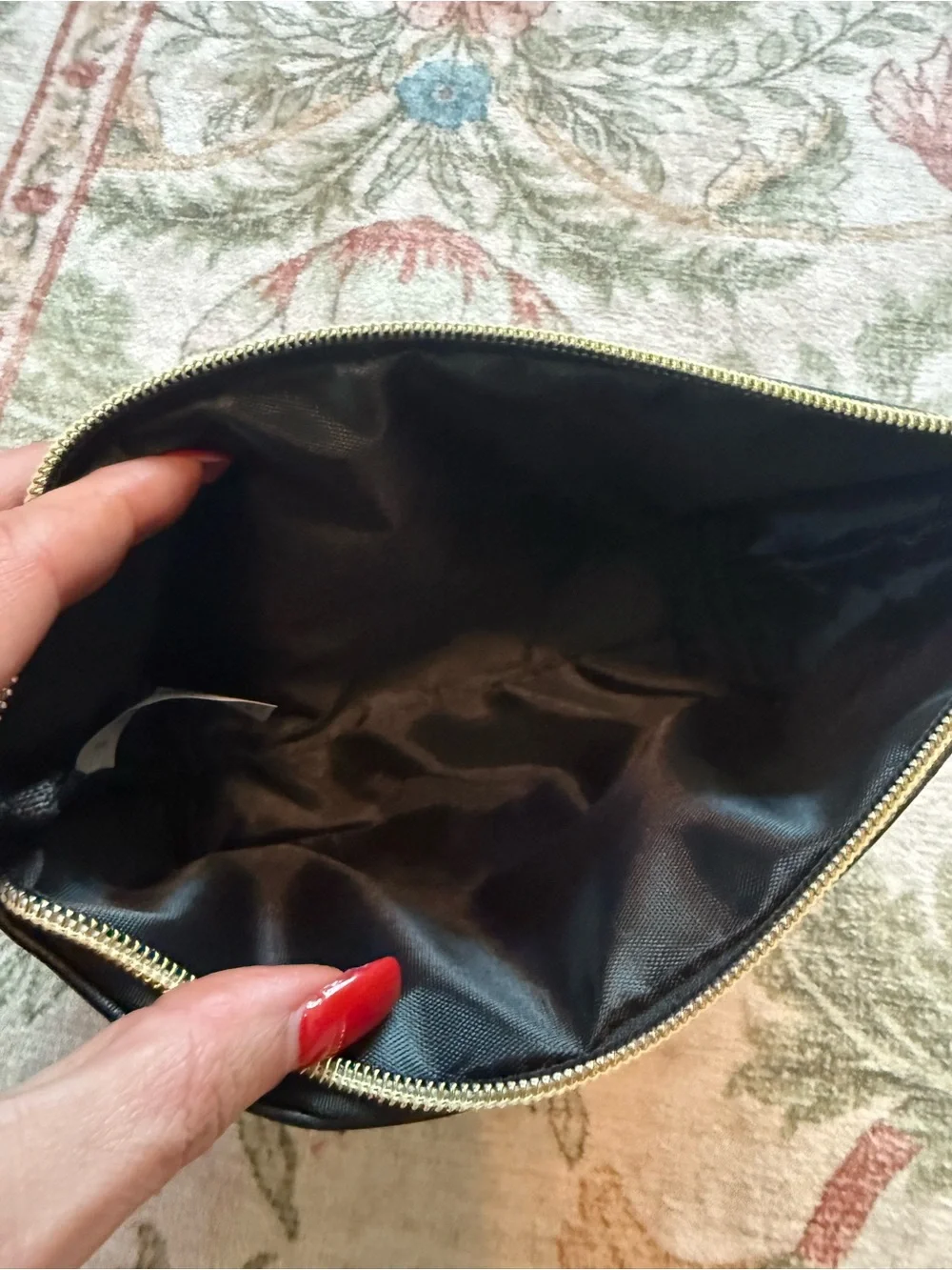 Expressions Black Mini Makeup Bag with Gold Lettering